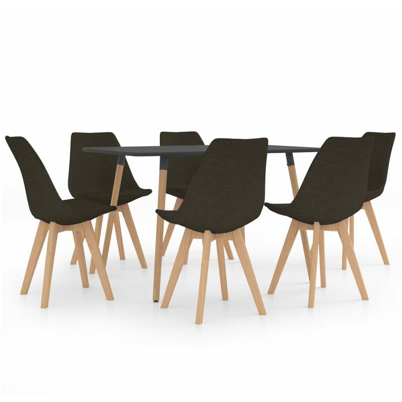 

vidaXL Juego de Comedor 7 Piezas Modeo 3 Marrón Oscuro - Marrón