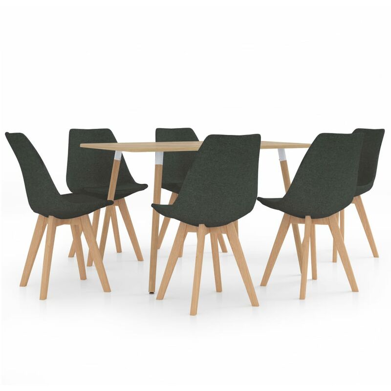 

vidaXL Juego de Comedor 7 Piezas Modeo 4 Gris Oscuro - Gris