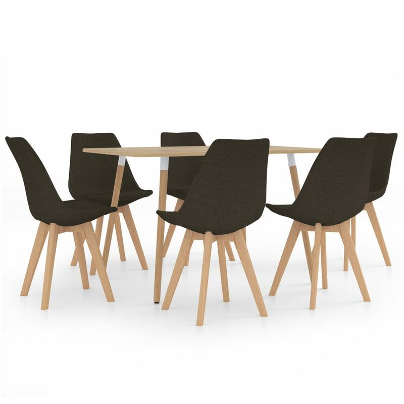 

vidaXL Juego de Comedor 7 Piezas Modeo 4 Marrón Oscuro - Marrón
