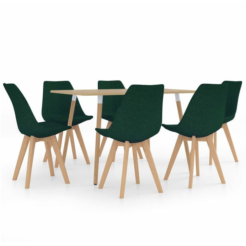 

vidaXL Juego de Comedor 7 Piezas Modeo 4 Verde Oscuro - Verde