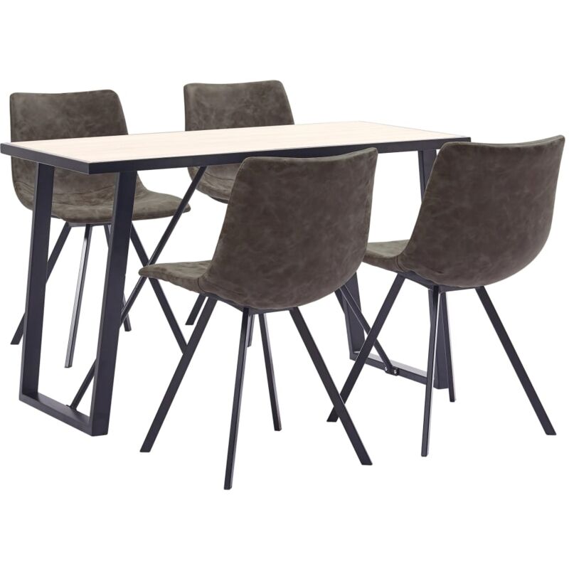 

Vidaxl - Juego de Comedor Cuero Sintético 5 Piezas Marrón - Marrón