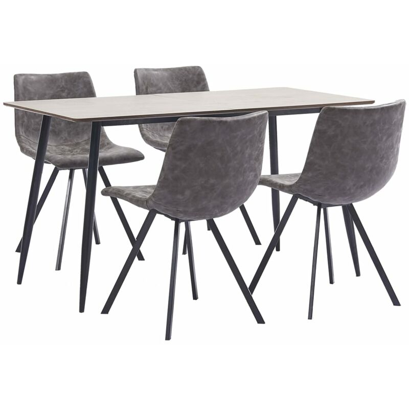 

Vidaxl - Juego de Comedor Cuero Sintético 5 Piezas Marrón - Marrón
