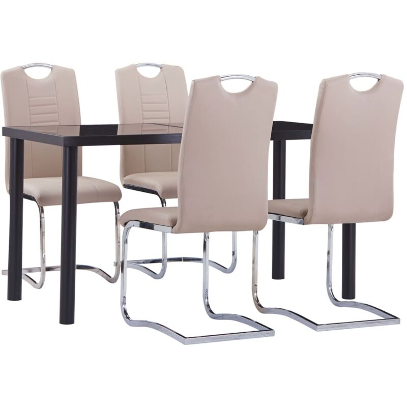 

vidaXL Juego de Comedor Cuero Sintético 5 Piezas Capuchino - Marrón