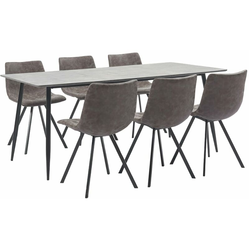 

Vidaxl - Juego de Comedor Cuero Sintético 7 Piezas Marrón - Marrón