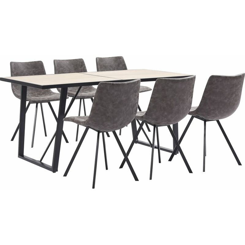 

Vidaxl - Juego de Comedor Cuero Sintético 7 Piezas Marrón - Marrón
