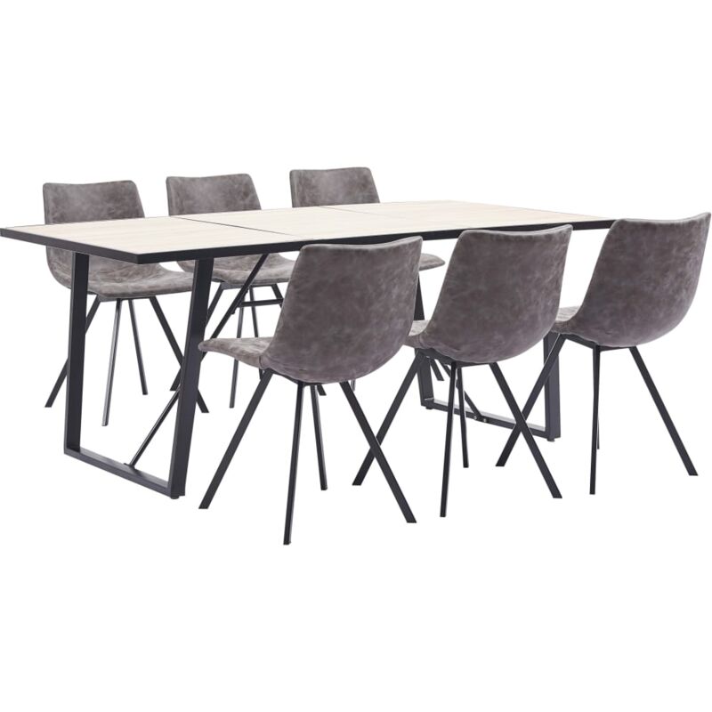 

Vidaxl - Juego de Comedor Cuero Sintético 7 Piezas Marrón - Marrón