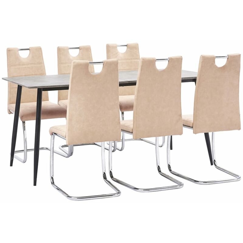 

vidaXL Juego de Comedor Cuero Sintético 7 Piezas Crema - Crema