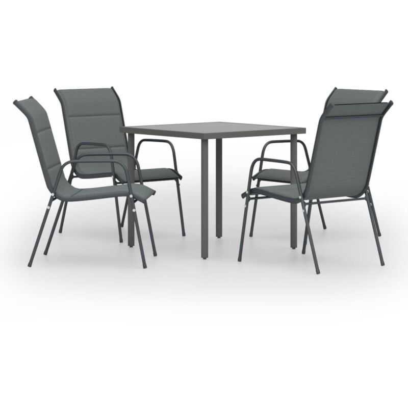 

Juego de comedor de jardín 5 piezas acero gris antracita - Antracita - Vidaxl