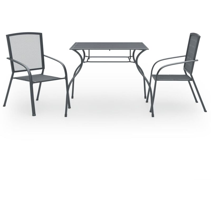 

Juego de comedor de jardín 3 piezas acero antracita - Antracita - Vidaxl
