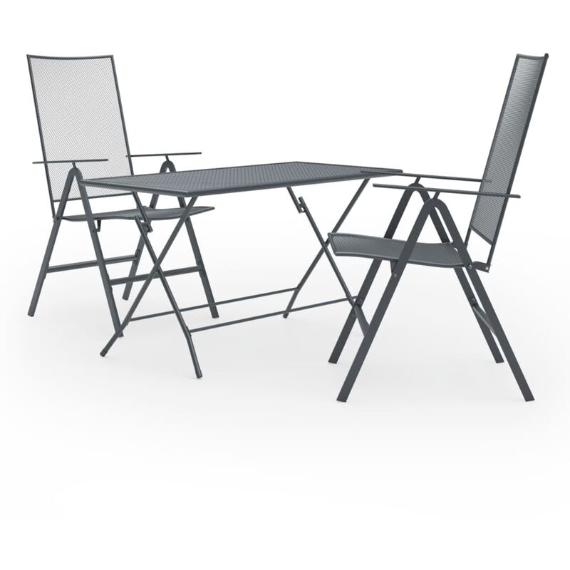 

Juego de comedor de jardín 3 piezas acero antracita - Antracita - Vidaxl