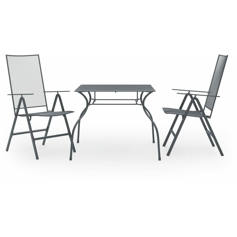 

Juego de comedor de jardín 3 piezas acero antracita - Antracita - Vidaxl