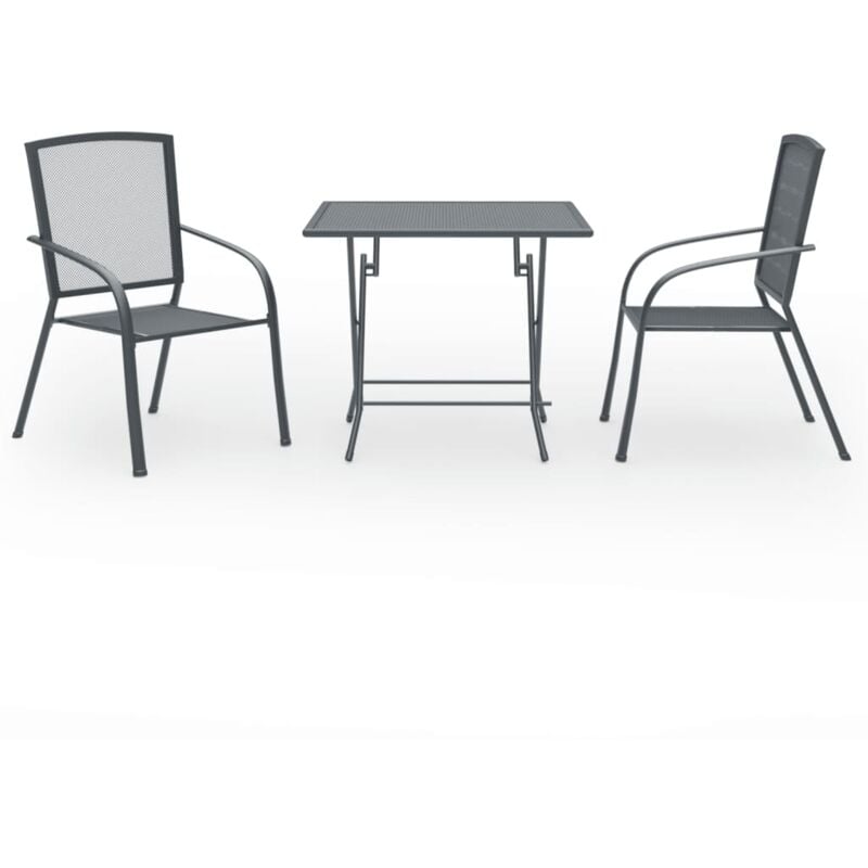 

Juego de comedor de jardín 3 piezas acero antracita - Antracita - Vidaxl