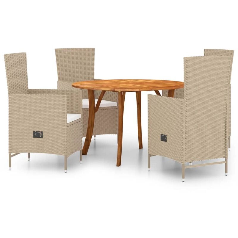 

Juego de comedor de jardín 5 piezas beige - Beige - Vidaxl