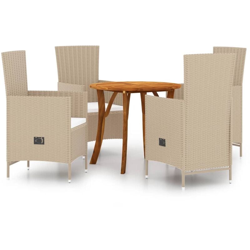 

vidaXL Juego de comedor de jardín 5 piezas beige - Beige