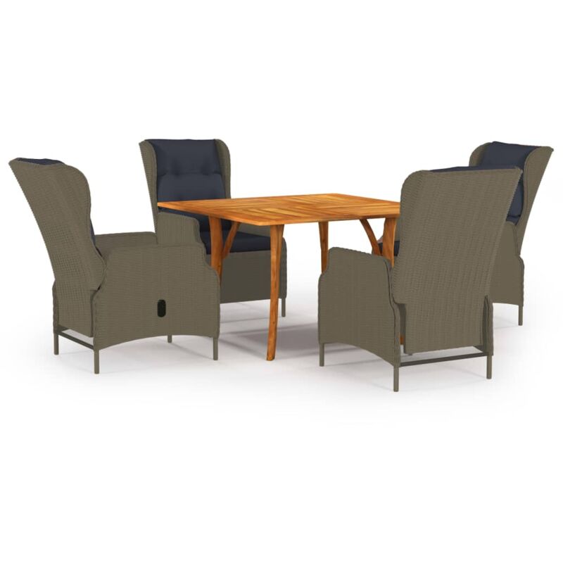 

Juego de comedor de jardín 5 piezas marrón - Marrón - Vidaxl