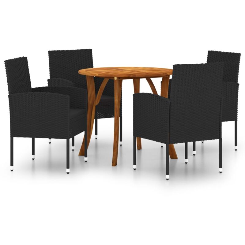 

vidaXL Juego de comedor de jardín 5 piezas negro - Negro