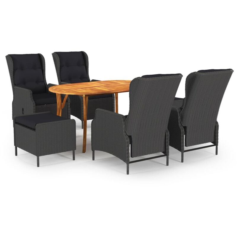 

Juego de comedor de jardín 7 piezas gris oscuro - Gris - Vidaxl