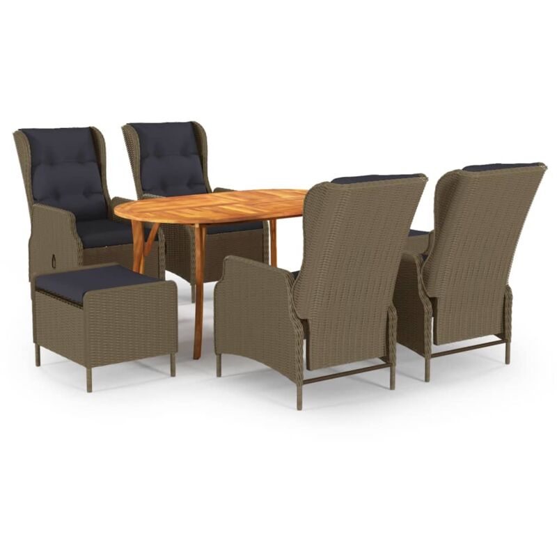 

Juego de comedor de jardín 7 piezas marrón - Marrón - Vidaxl
