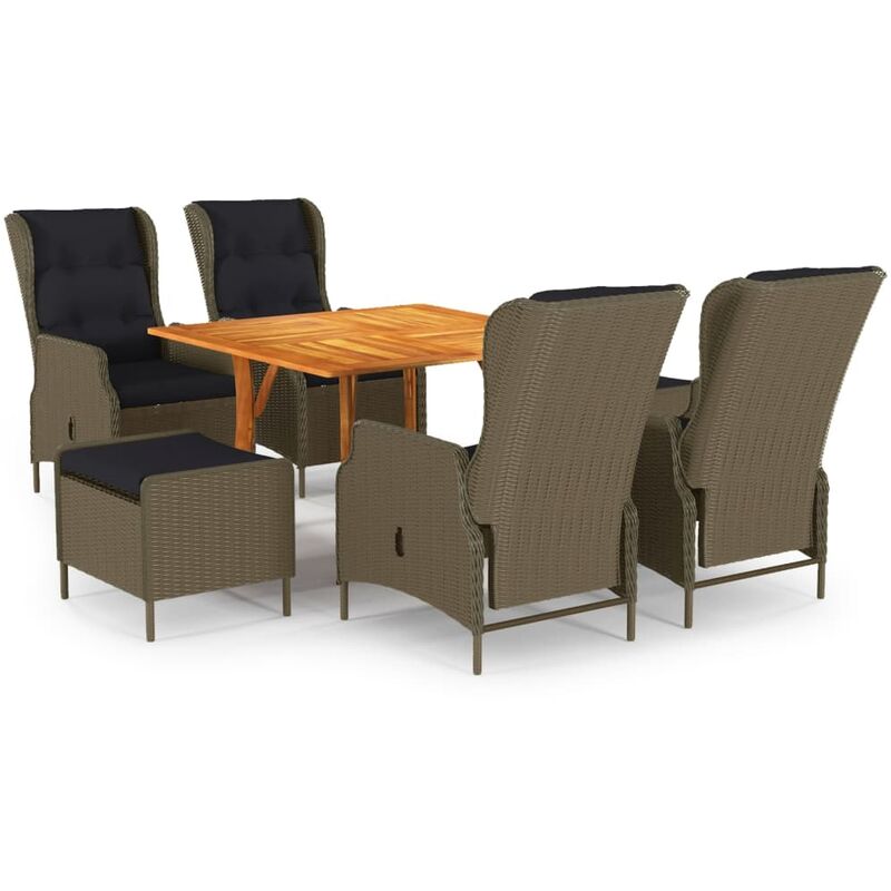 

Juego de comedor de jardín 7 piezas marrón - Marrón - Vidaxl