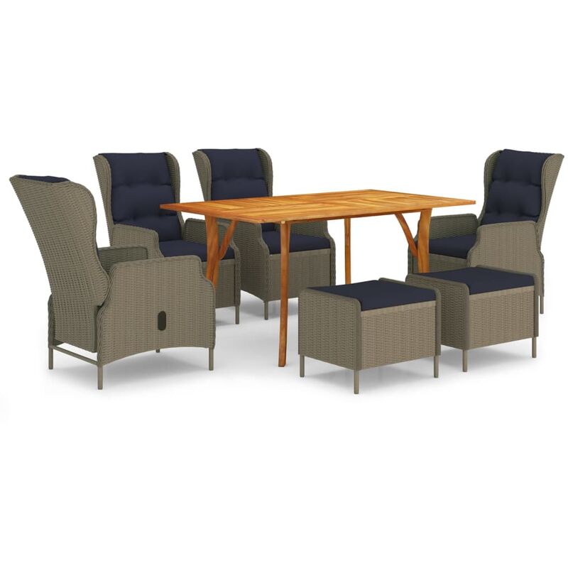 

Juego de comedor de jardín 7 piezas marrón - Marrón - Vidaxl