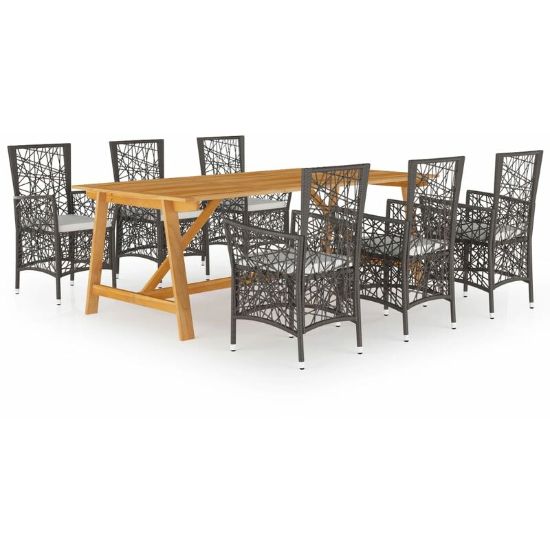 

Vidaxl - Juego de comedor de jardín 7 piezas marrón - Marrón