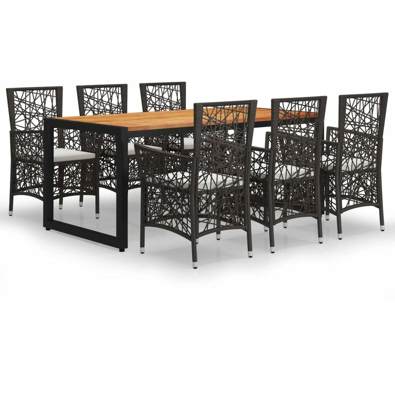 

Vidaxl - Juego de comedor de jardín de 7 piezas marrón - Marrón