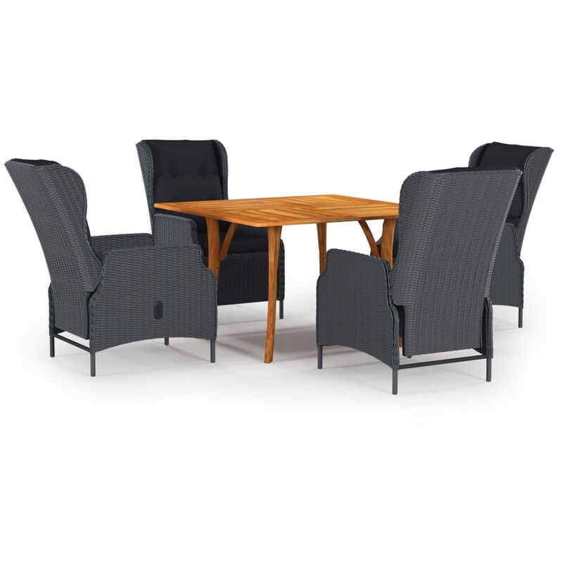 

Juego de comedor dejardín 5 piezas gris oscuro - Gris - Vidaxl