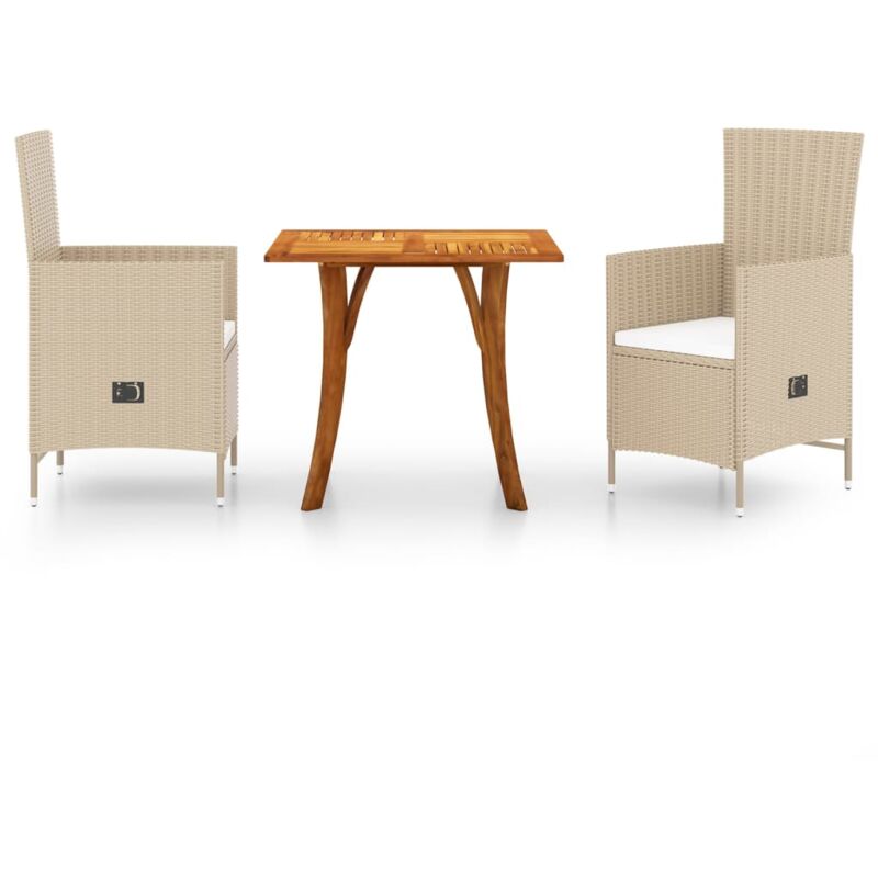 

Juego de comedor para jardín 3 piezas beige - Beige - Vidaxl
