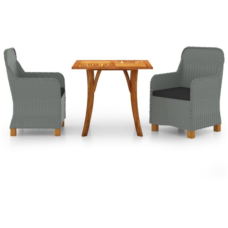 

vidaXL Juego de comedor para jardín 3 piezas gris claro - Gris