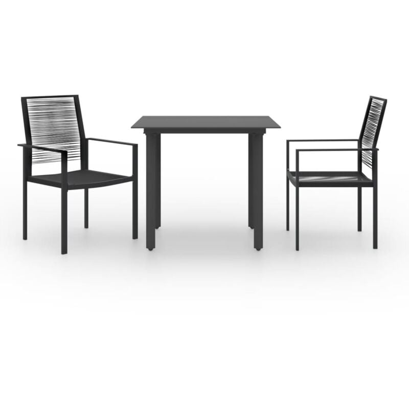 

vidaXL Juego de comedor para jardín 3 piezas - Negro