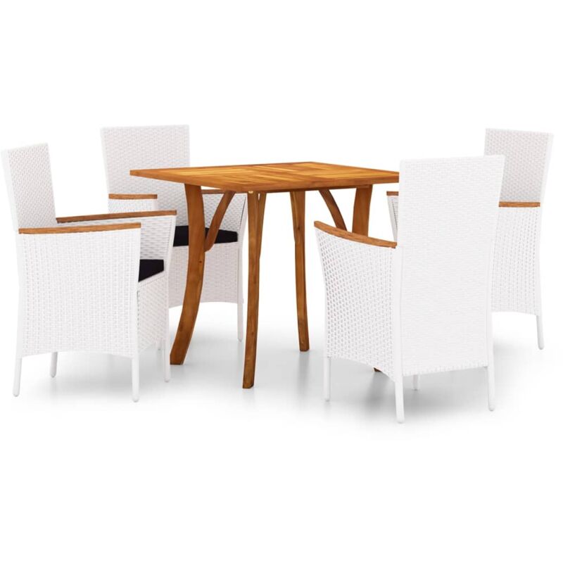 

Juego de comedor para jardín 5 piezas blanco - Blanco - Vidaxl