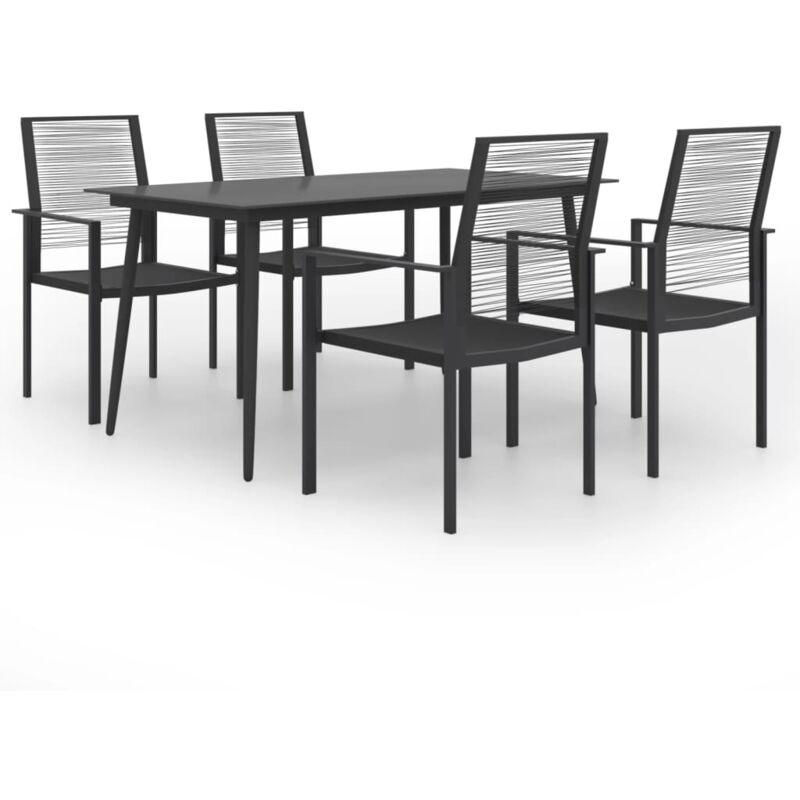 

Vidaxl - Juego de comedor para jardín 5 piezas - Negro
