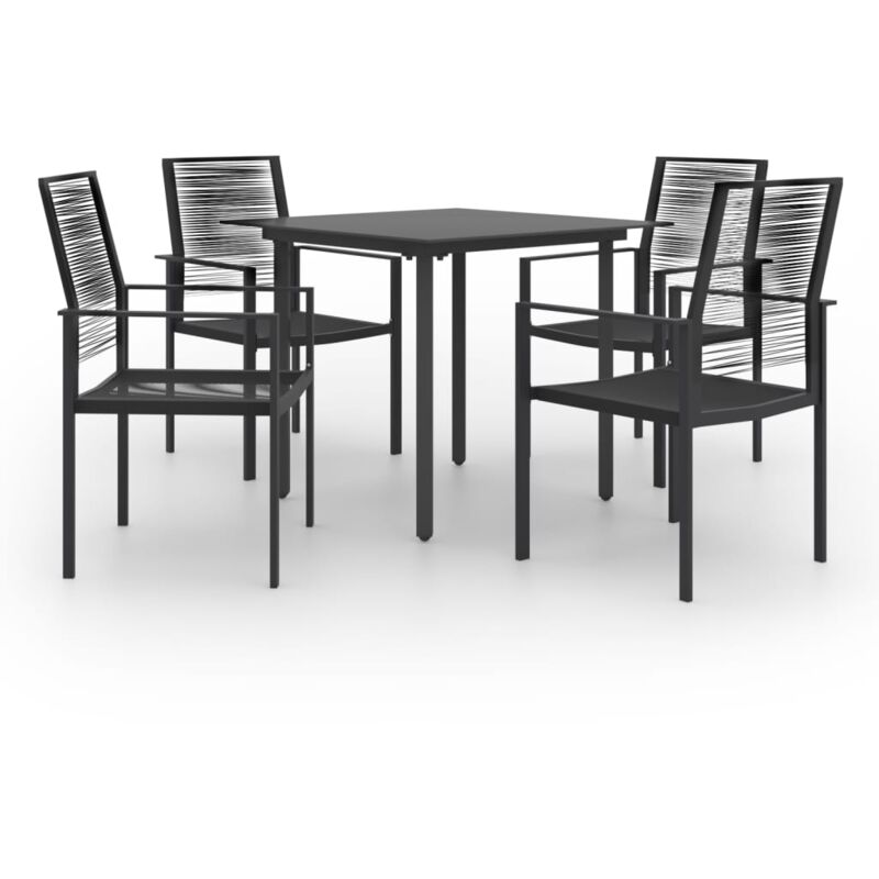 

vidaXL Juego de comedor para jardín 5 piezas - Negro