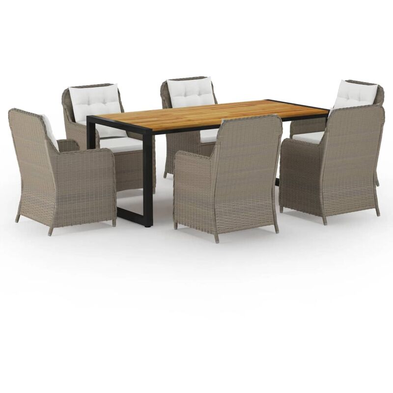 

Juego de comedor para jardín 7 piezas marrón - Marrón - Vidaxl