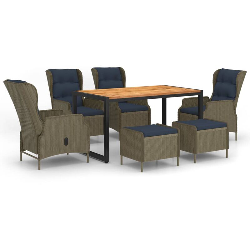 

Juego de comedor para jardín 7 piezas marrón - Marrón - Vidaxl