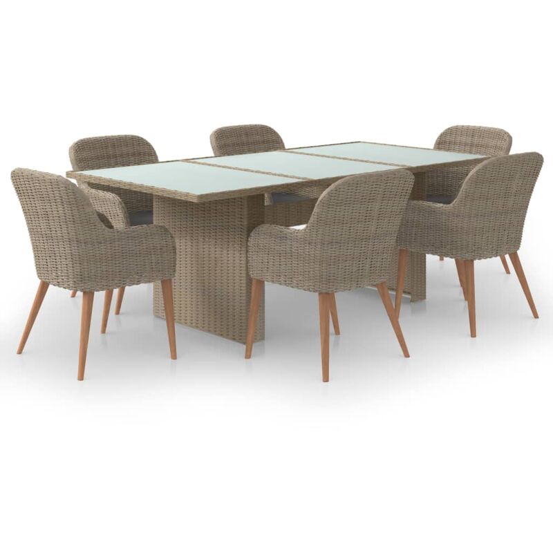 

Juego de comedor para jardín 7 piezas ratán sintético marrón - Marrón - Vidaxl