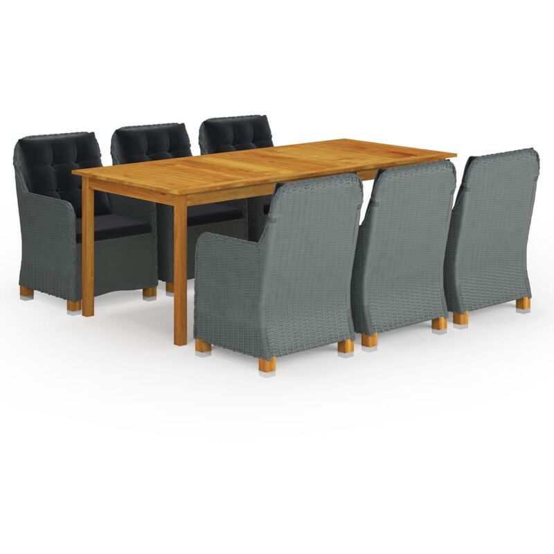 

Juego de comedor para jardín 9 piezas gris claro - Gris - Vidaxl