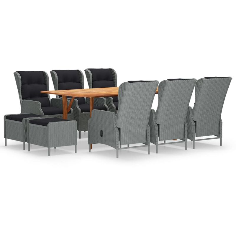 

Juego de comedor para jardín 9 piezas gris claro - Gris - Vidaxl