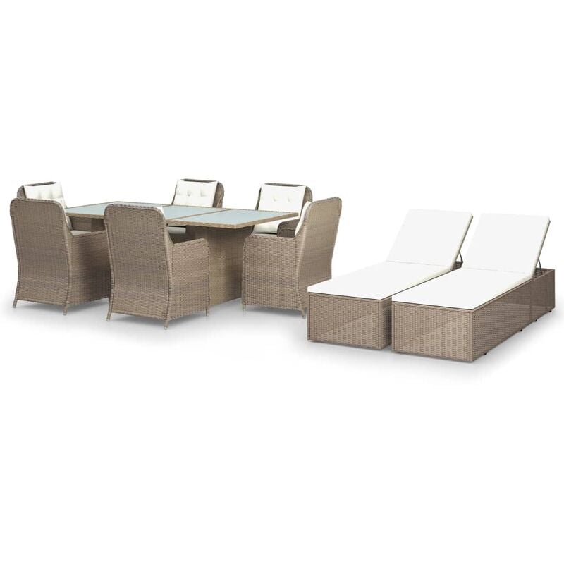 

Juego de comedor para jardín 9 piezas ratán sintético marrón - Marrón - Vidaxl