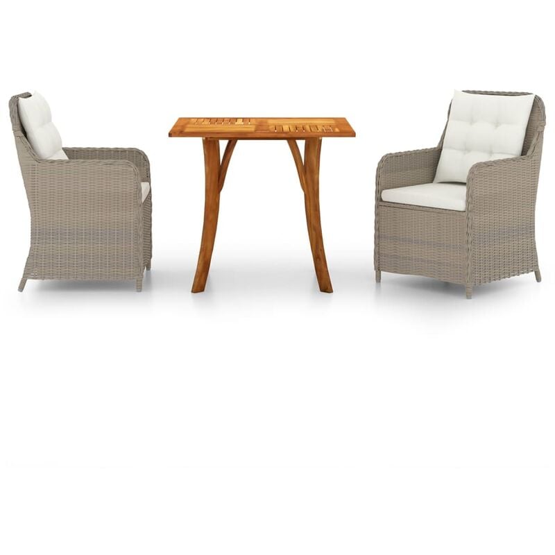 

vidaXL Juego de comedor para jardín de 3 piezas marrón - Marrón