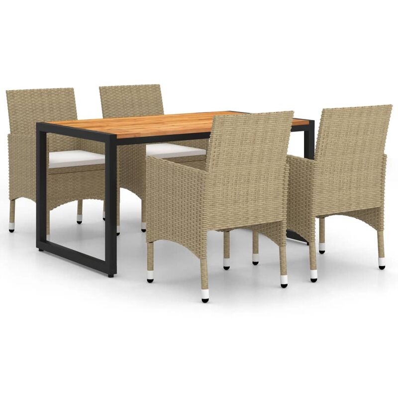 

vidaXL Juego de comedor para jardín de 5 piezas beige - Beige