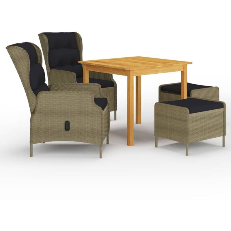 

Juego de comedor para jardín de 5 piezas marrón - Marrón - Vidaxl