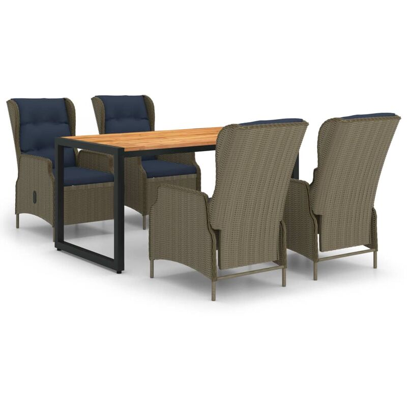 

Juego de comedor para jardín de 5 piezas marrón - Marrón - Vidaxl