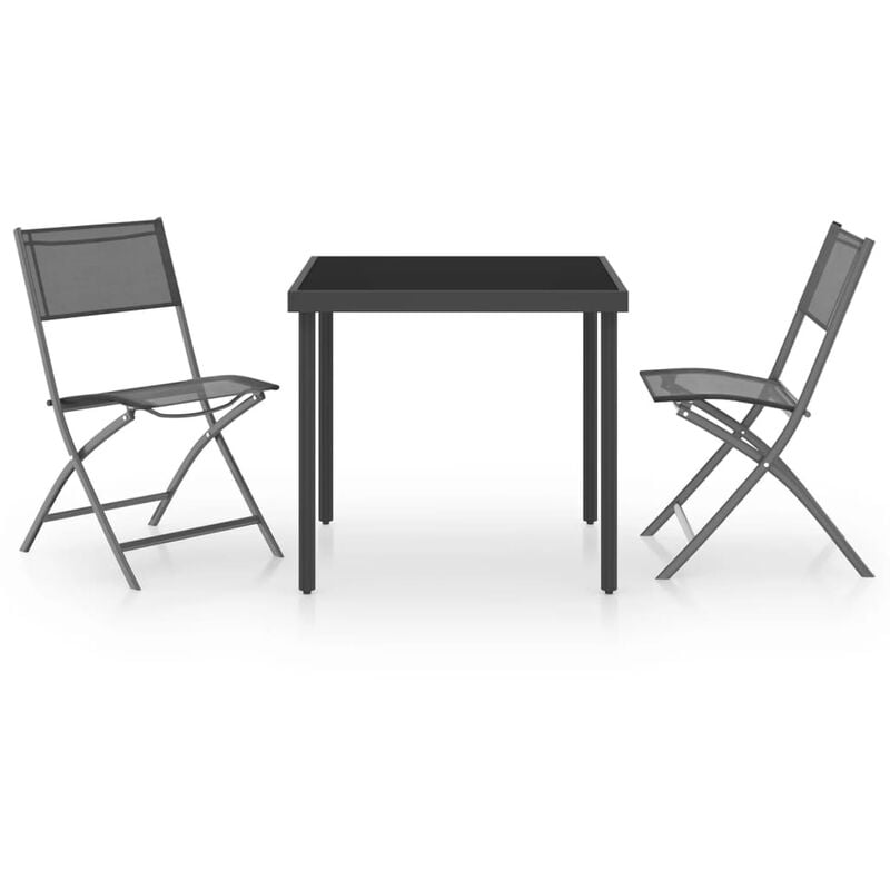

vidaXL Juego de comedor para jardín 3 piezas acero - Antracita