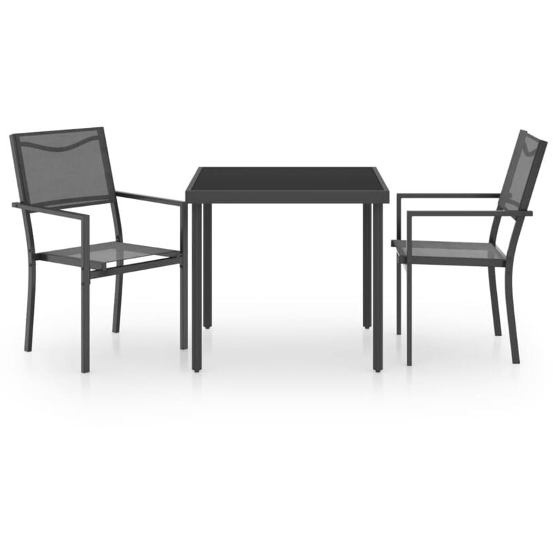 

Juego de comedor para jardín 3 piezas acero - Antracita - Vidaxl