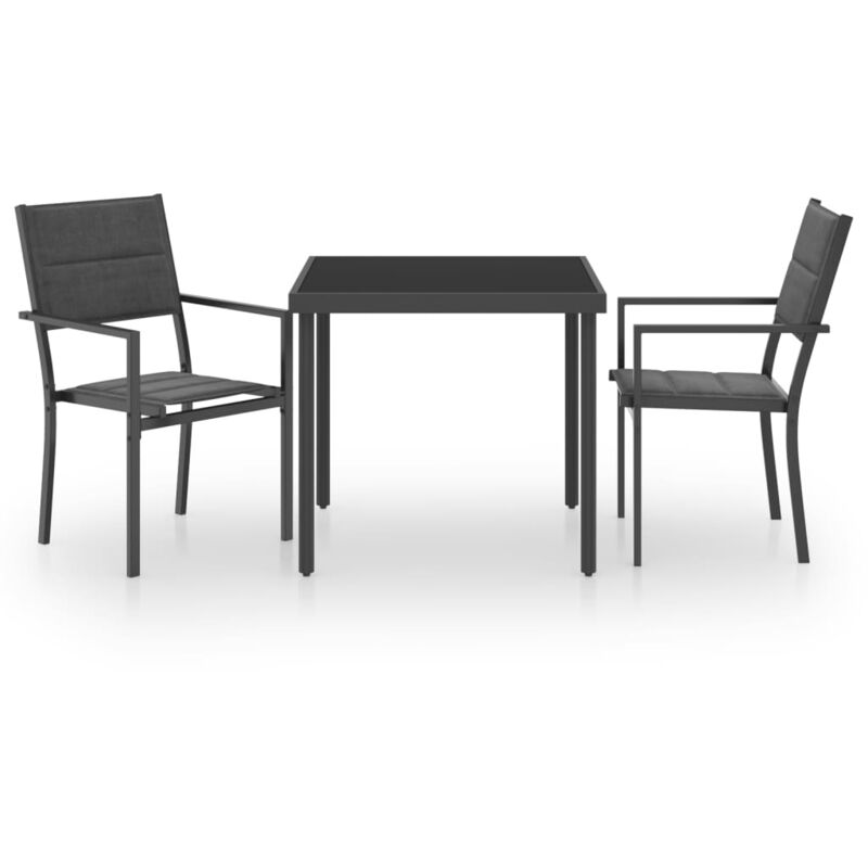 

Vidaxl - Juego de comedor para jardín 3 piezas acero - Antracita
