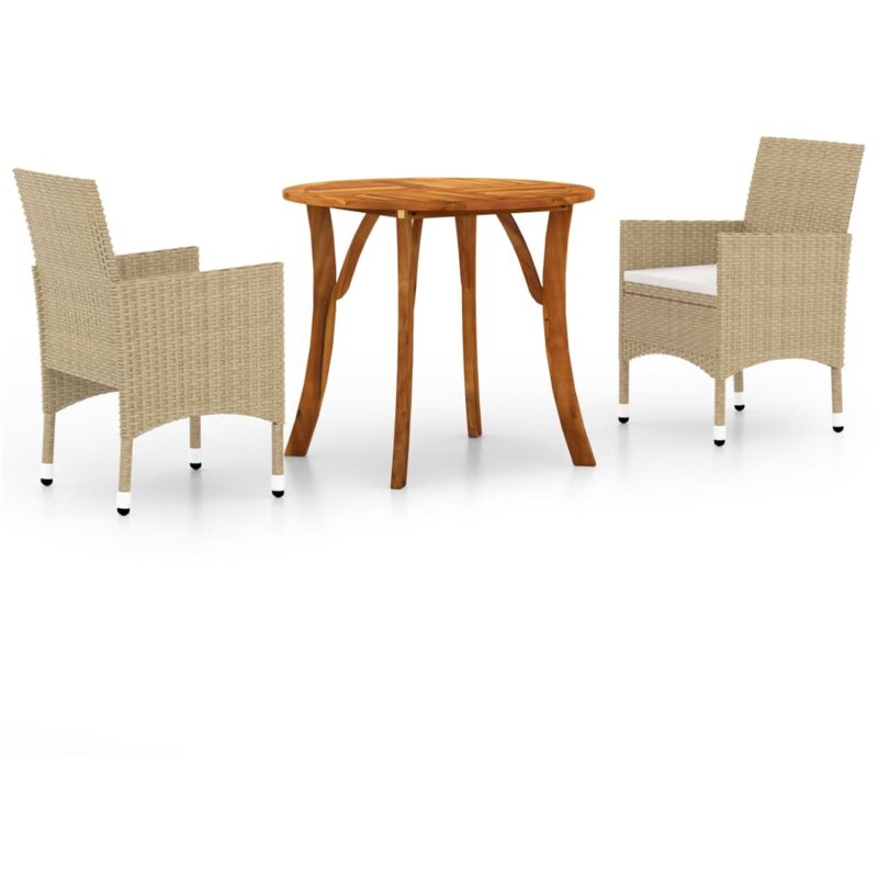 

Juego de comedor para jardín 3 piezas beige - Beige - Vidaxl
