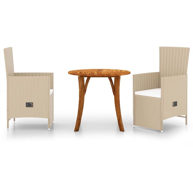 

vidaXL Juego de comedor para jardín 3 piezas beige - Beige