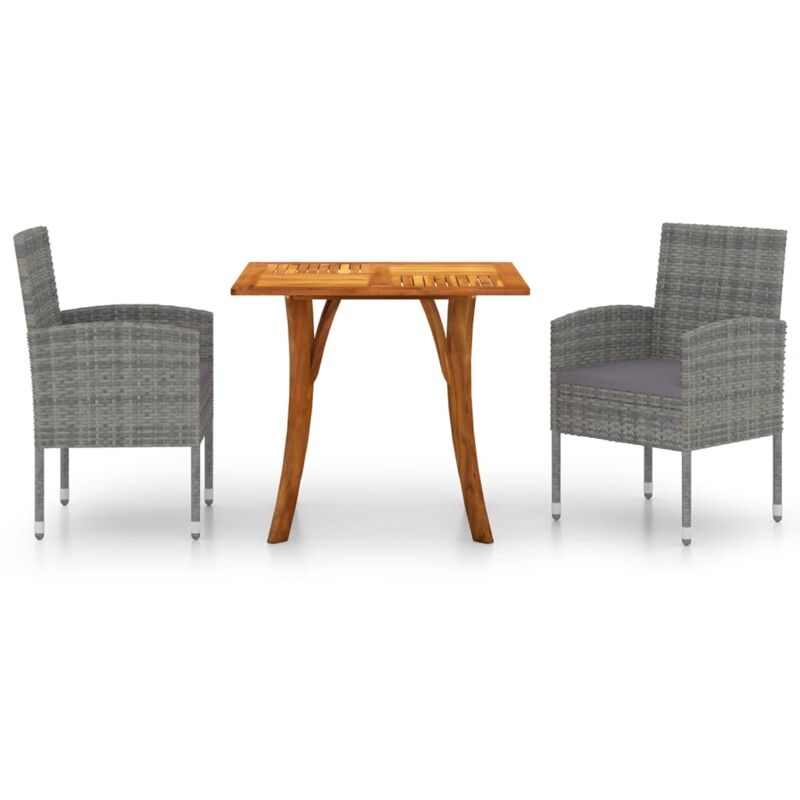 

vidaXL Juego de comedor para jardín 3 piezas gris antracita - Antracita