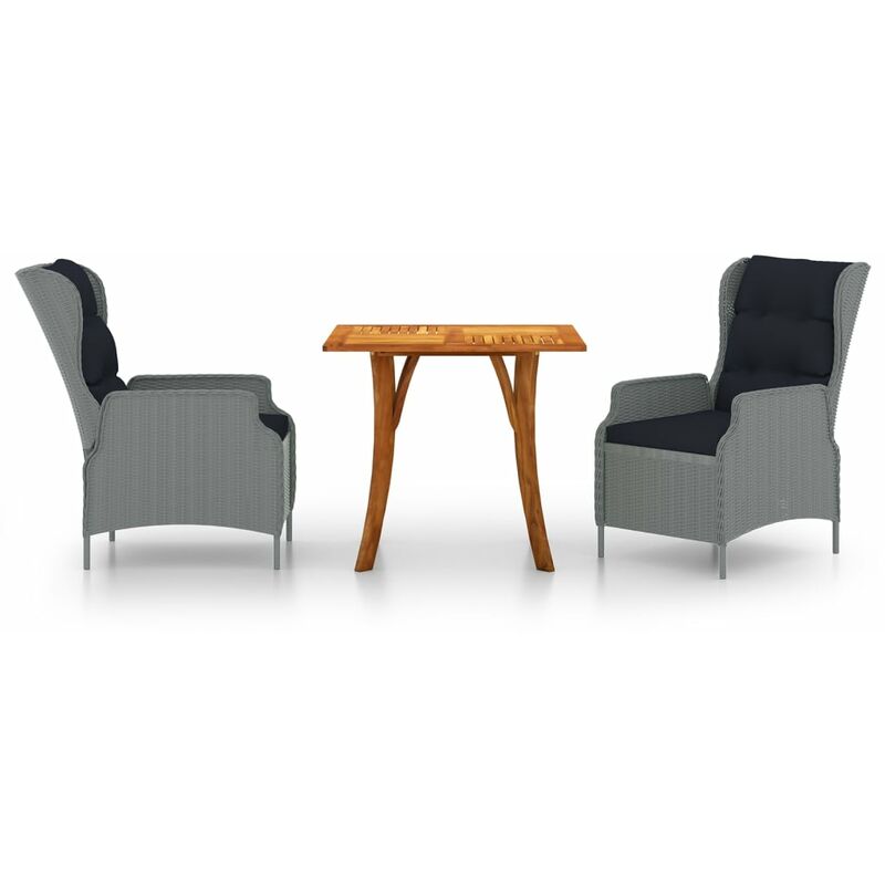 

Juego de comedor para jardín 3 piezas gris claro - Gris - Vidaxl